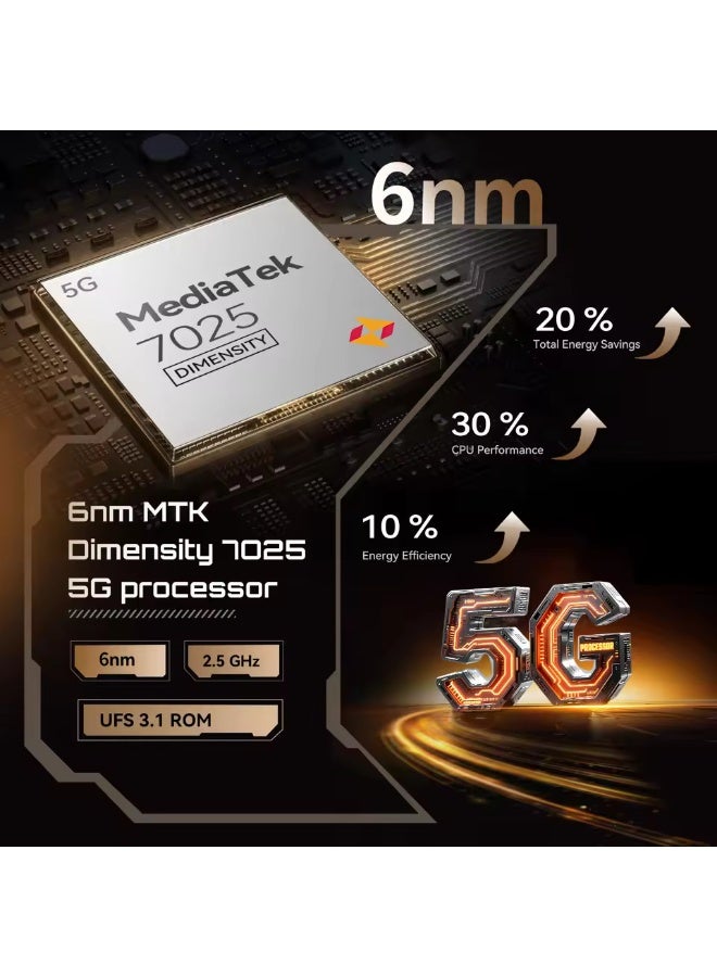 كوبوت هاتف ذكي 5G X100، يعمل بنظام أندرويد 15، شاشة 6.88 بوصة، ذاكرة وصول عشوائي 8 جيجابايت، ذاكرة تخزين داخلية 256 جيجابايت، كاميرا 64 ميجابكسل + 16 ميجابكسل، بطارية 5100 مللي أمبير، لون أسود - Image 3
